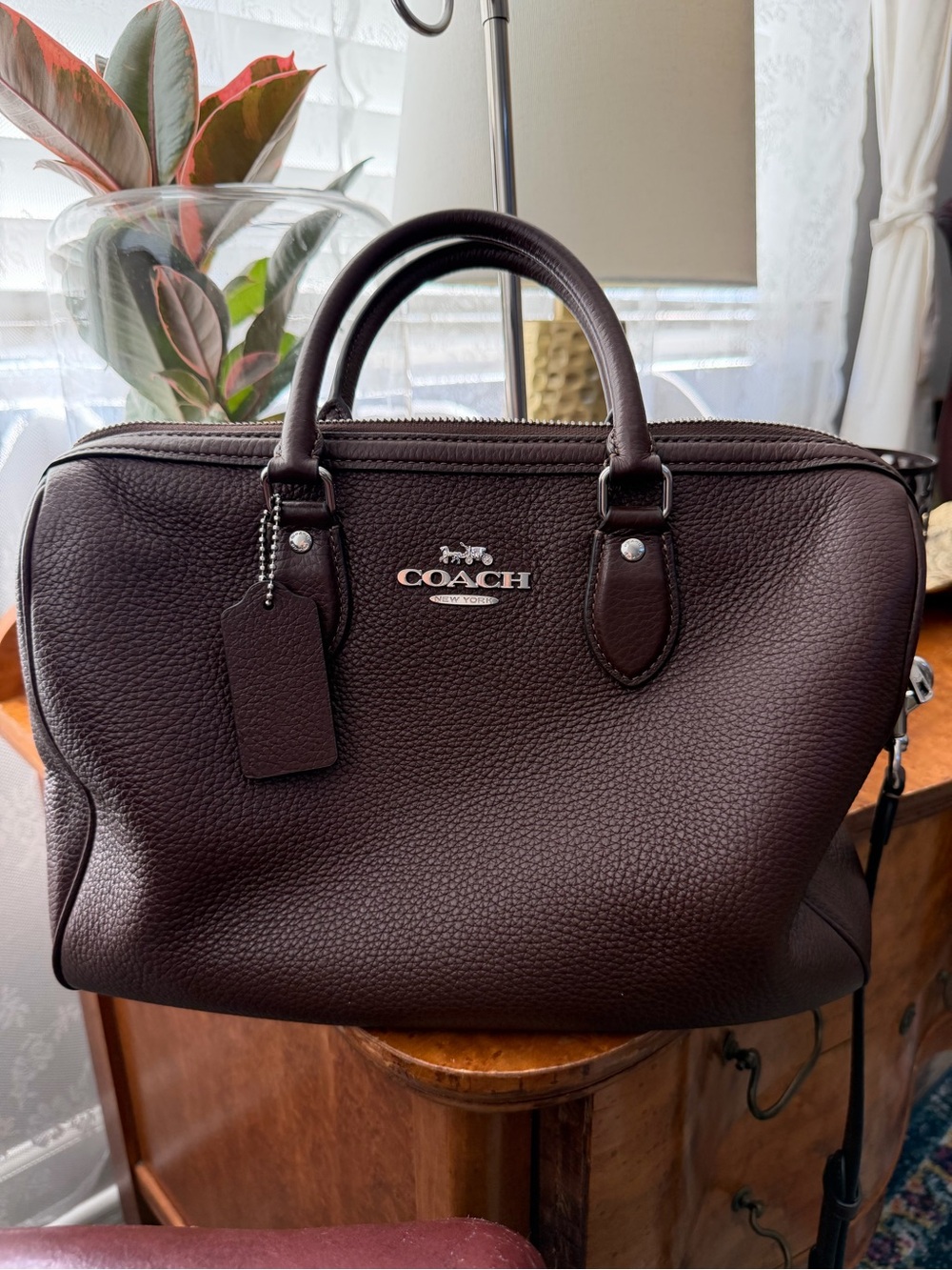 COACH CV960 Large Rowan in Maple w/Silver Hardware